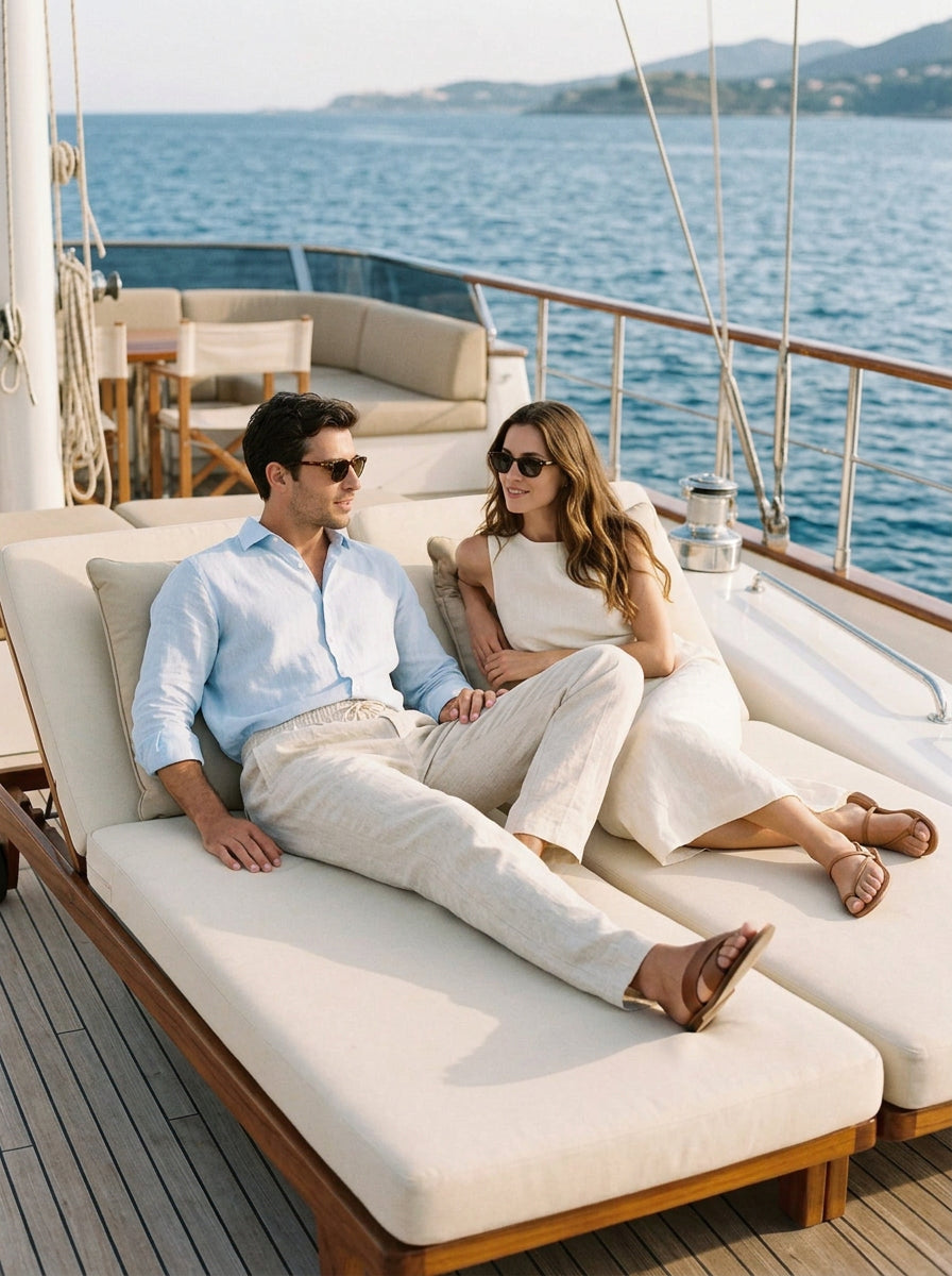 The Positano Linen Drawstring Trouser